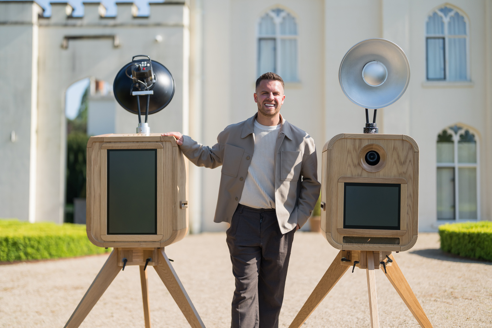 Tom with the Retro Oak Photobooths