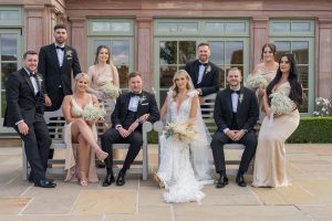 People posing in a Wedding event